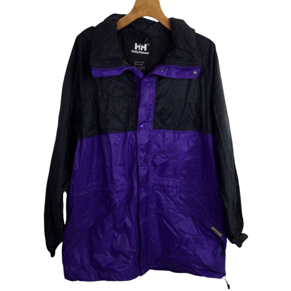 Helly Hansen Mens Waterproof Jacket Breathable Packable Purple Black Size L